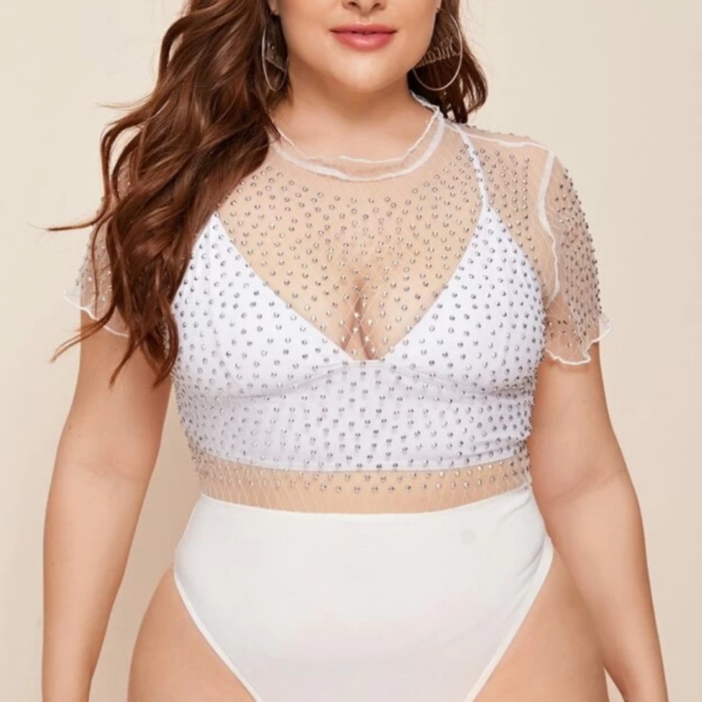 Rhinestone body suit